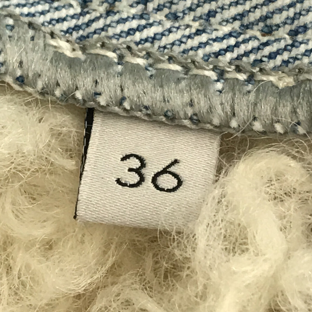 【미품】 STELLA McCARTNEY / 스텔라 맥카트니 | FUR FREE FUR 데님 안감 보아 하이넥 재킷 | 36 | 인디고 | 여성