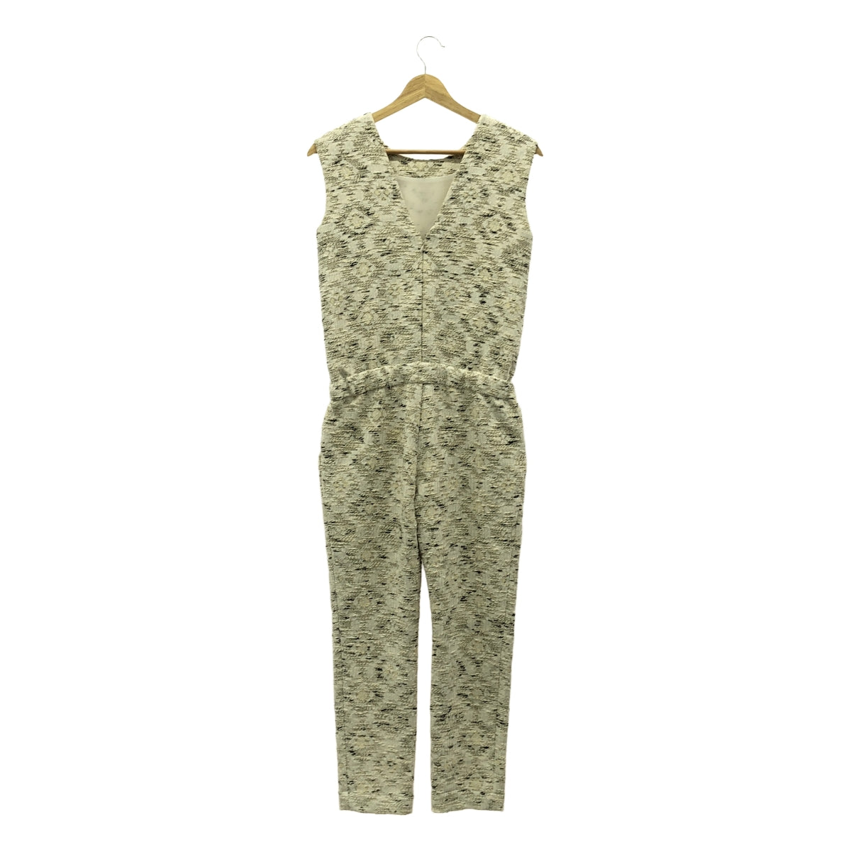 貪婪國際 |粗花呢無袖一體式褲子 | S |白色/米色/黑色|女性的