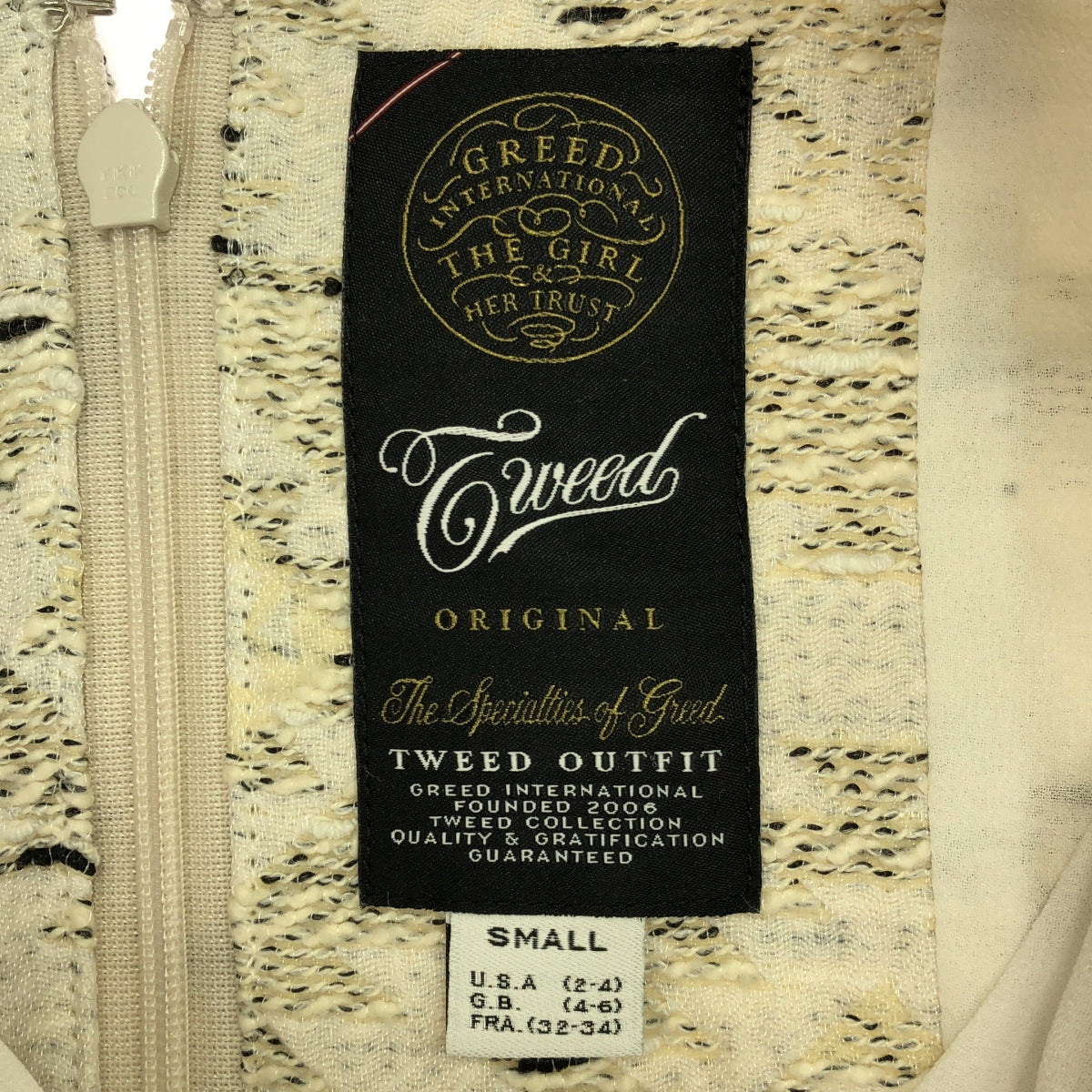 貪婪國際 |粗花呢無袖一體式褲子 | S |白色/米色/黑色|女性的