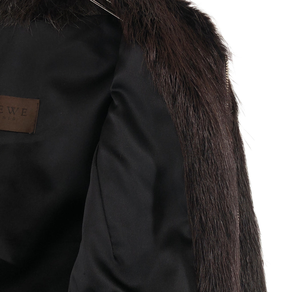 LOEWE / ロエベ | リアルファー レザージャケット | 40 | レディース