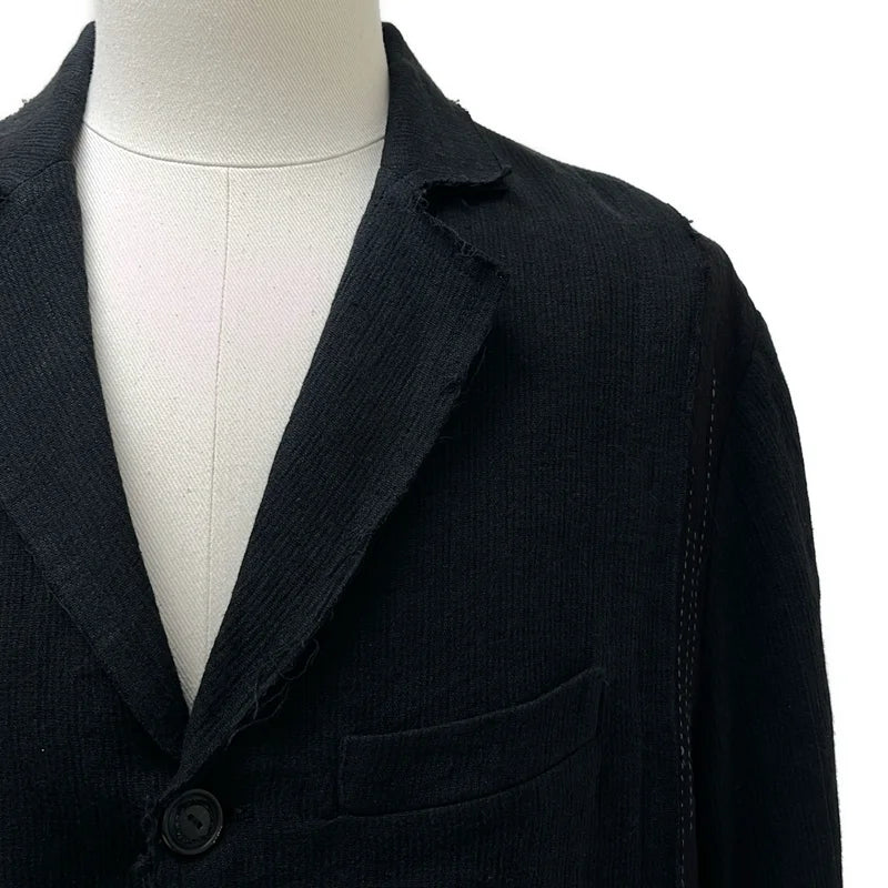 Professor.E / プロフェッサーイー | 2025SS | ステッチワーク カットオフ シングルブレスト ジャケット / 総裏地 | 46 | メンズ