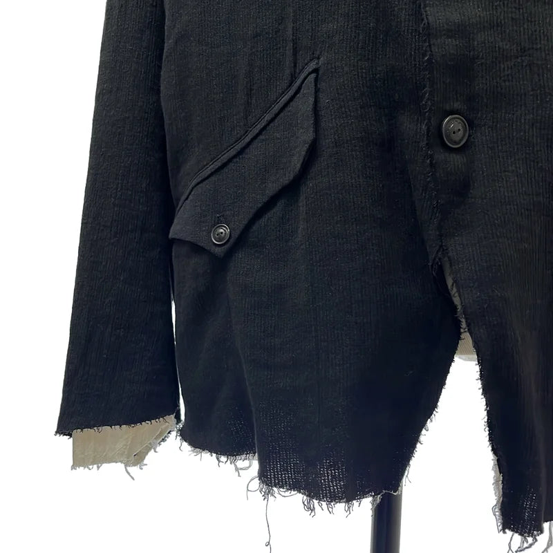 Professor.E / プロフェッサーイー | 2025SS | ステッチワーク カットオフ シングルブレスト ジャケット / 総裏地 | 46 | メンズ