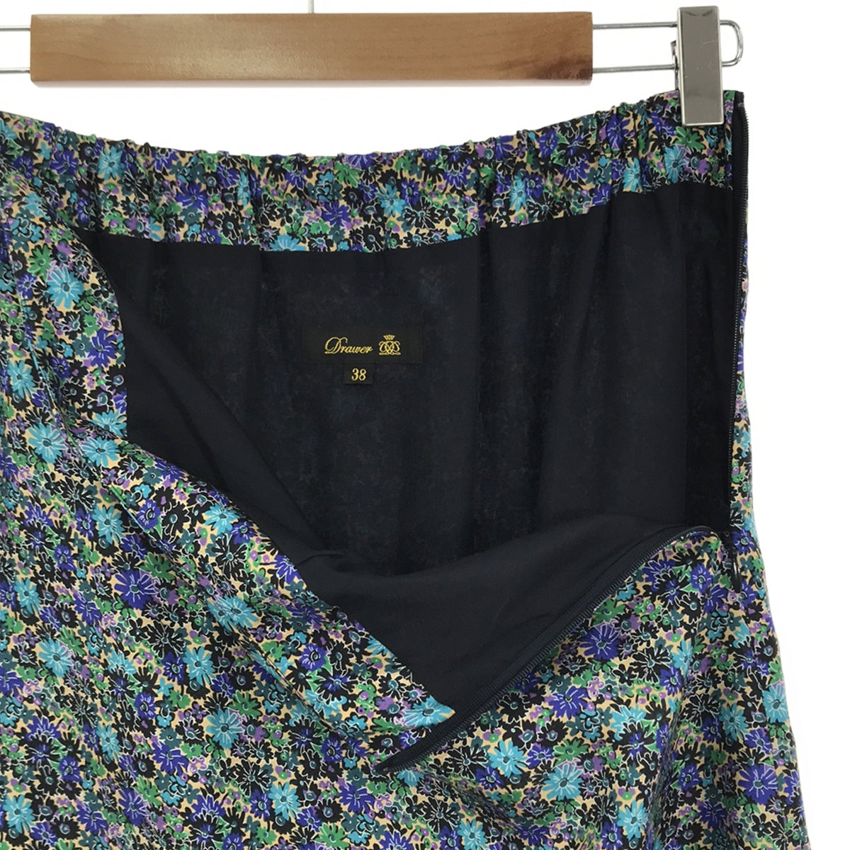 [Beautiful Condition] Drawer | Silk Flower Print Flared Skirt / Fully Lined | Size 38 | Multicolor | Women's