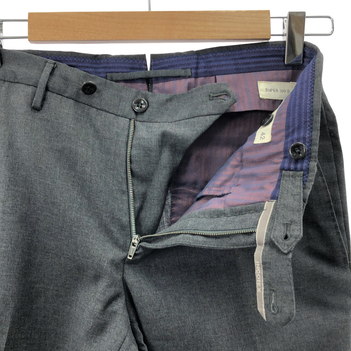 INCOTEX / 인코텍스 | × BEAMS F 빔스에프별주 SUPER100s 울 SLIM FIT 슬랙스 | 42 | 그레이 | 맨즈