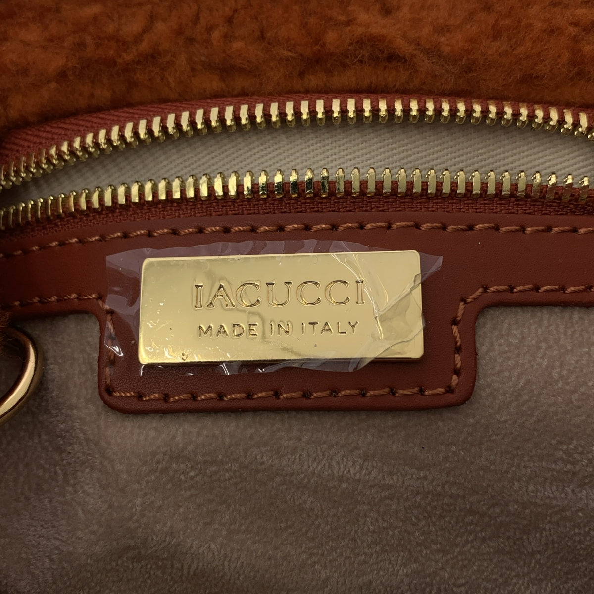 [狀況良好] IACUCCI | Sorbetto S MONTONE/RUGA | 兩用皮革蟒蛇皮手提包（配肩帶）| 棕色 | 女款