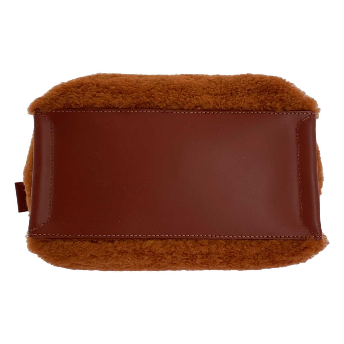 【美品】  IACUCCI / イアクッチ | ソルベット S MONTONE/RUGA / 2way ショルダー付き レザー ボア ハンドバッグ | ブラウン | レディース