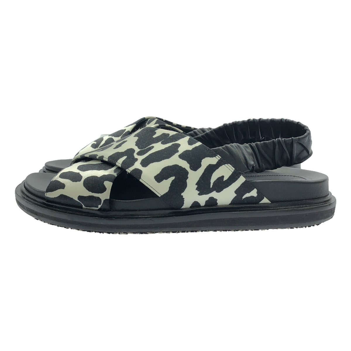 MARNI / Marni | Fussbett Cross Flat Sandals | 37 | Black/White | Women's