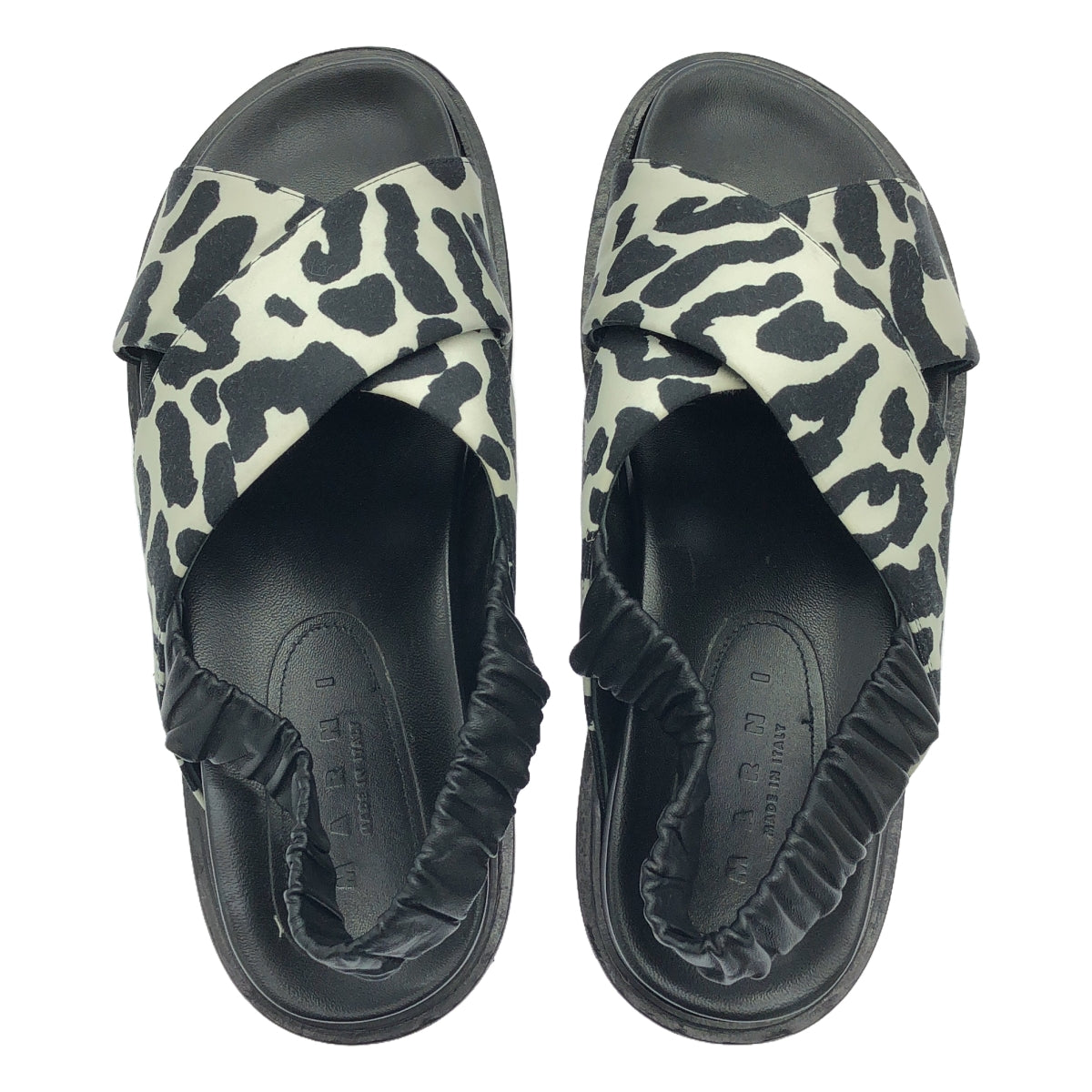 MARNI / Marni | Fussbett Cross Flat Sandals | 37 | Black/White | Women's