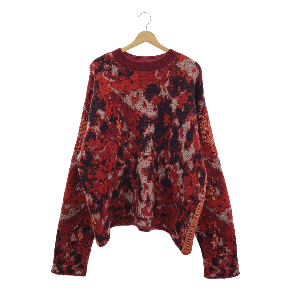 [新品] NAMACHEKO | 2023秋冬 | TILGATH 圓領提花針織衫 | M |紅色 |男士