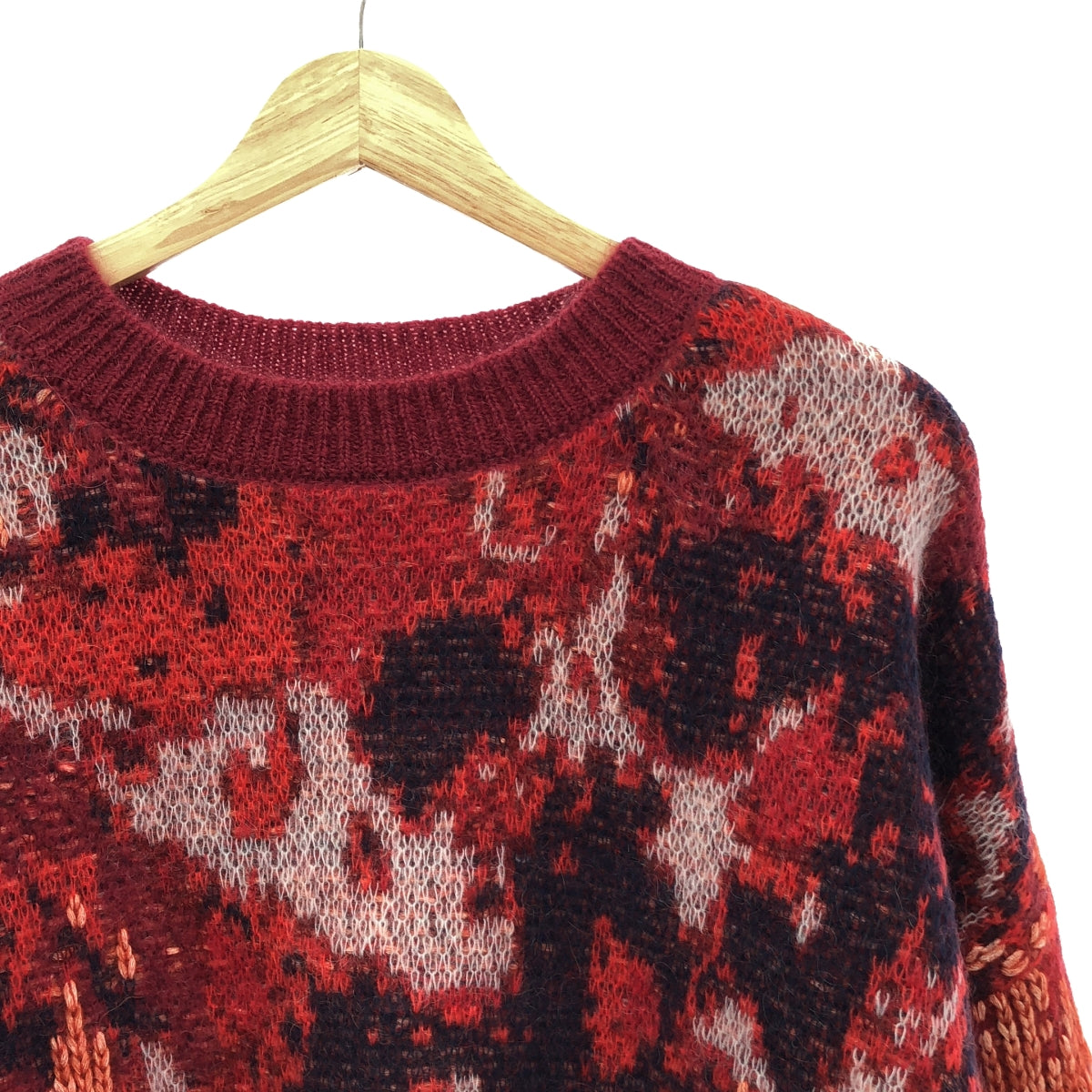 [New] NAMACHEKO | 2023AW | TILGATH Crew Neck Jacquard Knit | M | Red | Men's