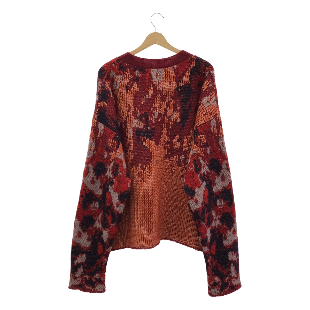 [New] NAMACHEKO | 2023AW | TILGATH Crew Neck Jacquard Knit | M | Red | Men's