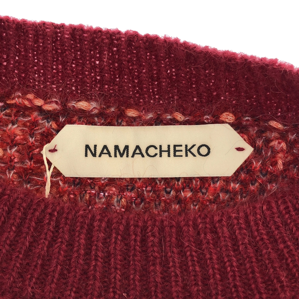 [New] NAMACHEKO | 2023AW | TILGATH Crew Neck Jacquard Knit | M | Red | Men's