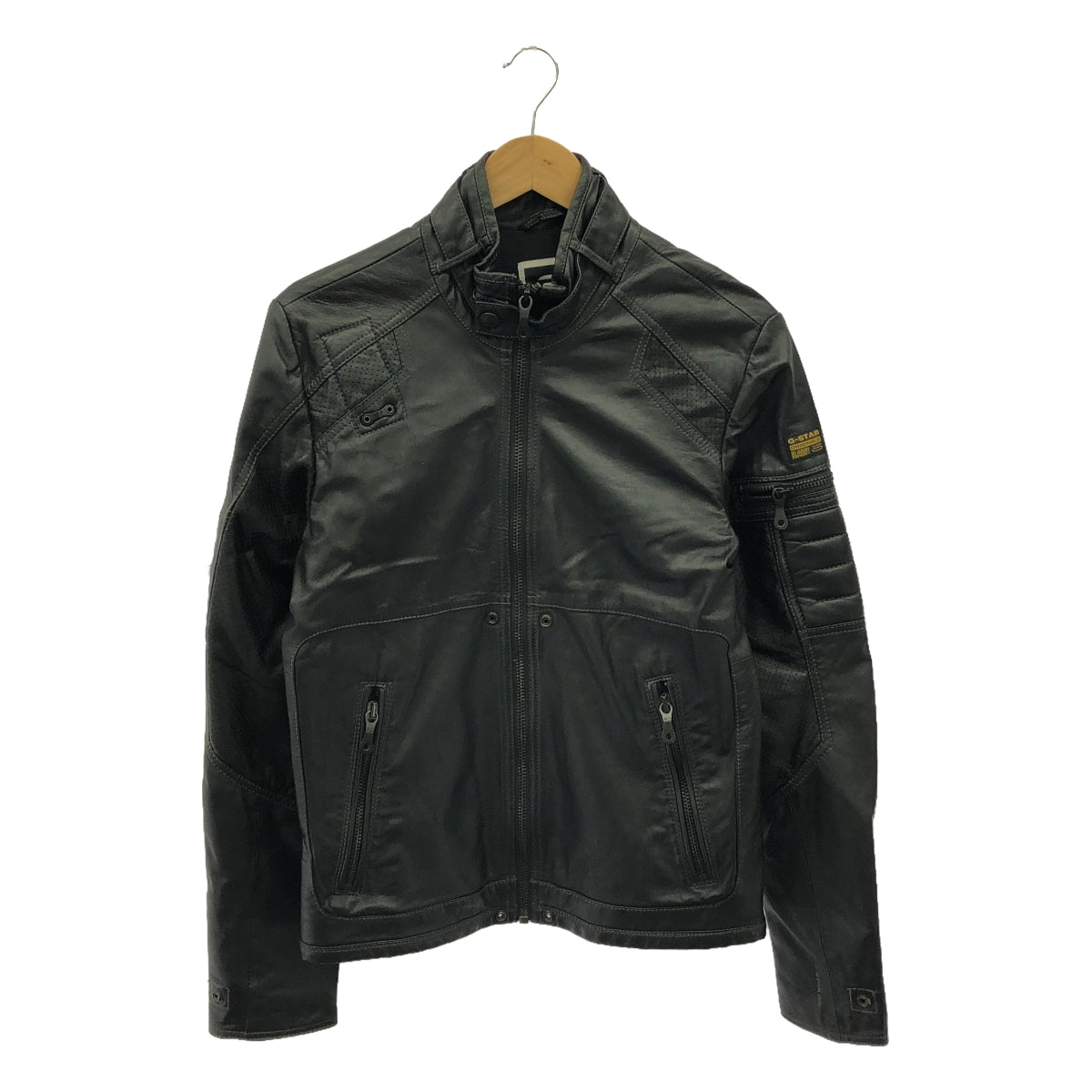 G-STAR RAW / ジースターロー | RAW MFD LEATHER JKT / ラムレザー シングルライダース ジャケット | S | メンズ