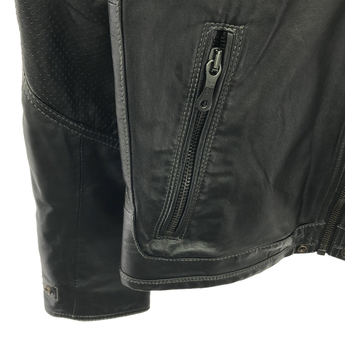 G-STAR RAW / ジースターロー | RAW MFD LEATHER JKT / ラムレザー シングルライダース ジャケット | S | メンズ