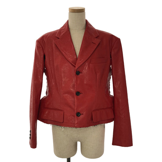 [Good Condition] COMME des GARCONS | 2023SS | Fully embossed, deformed, side-open single jacket / fully lined | S | Red | Women's