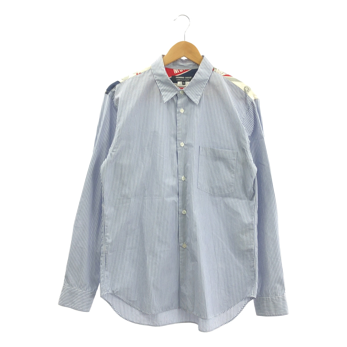 COMME des GARÇONS HOMME DEUX | 男士2017 秋冬 |絲巾條紋襯衫|尺寸 M |男士