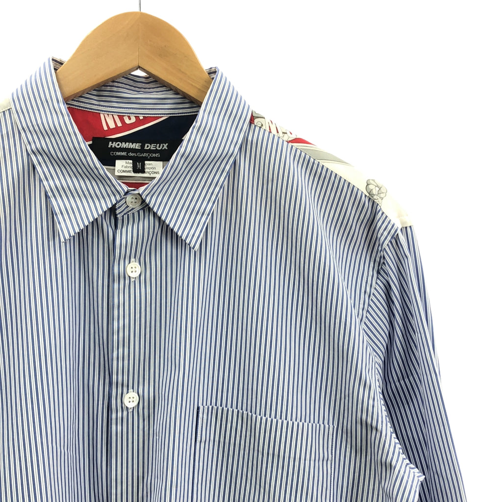 COMME des GARÇONS HOMME DEUX | 男士2017 秋冬 |絲巾條紋襯衫|尺寸 M |男士
