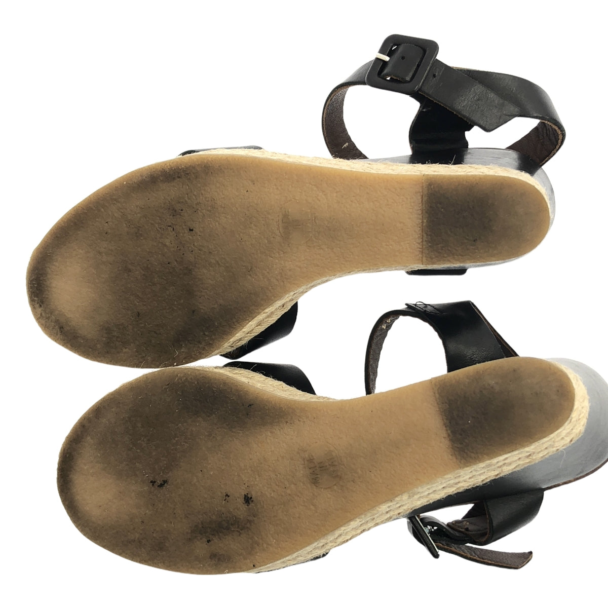 布魯諾馬格利 / 布魯諾馬格利 |皮革坡跟帶涼鞋 |尺寸 34 |黑色/棕色|女性的