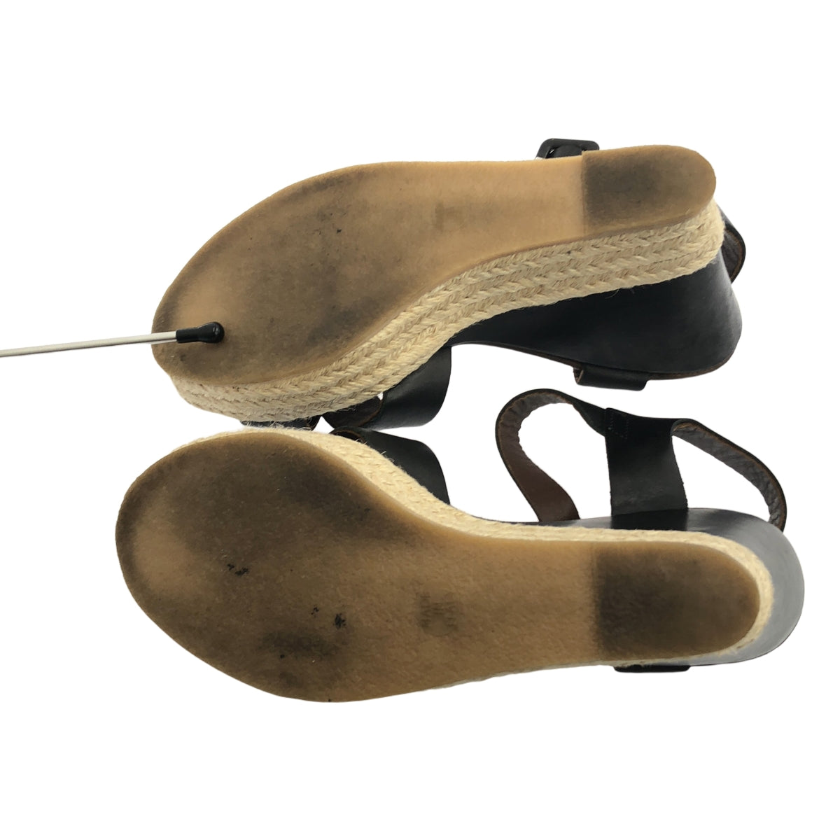 布魯諾馬格利 / 布魯諾馬格利 |皮革坡跟帶涼鞋 |尺寸 34 |黑色/棕色|女性的