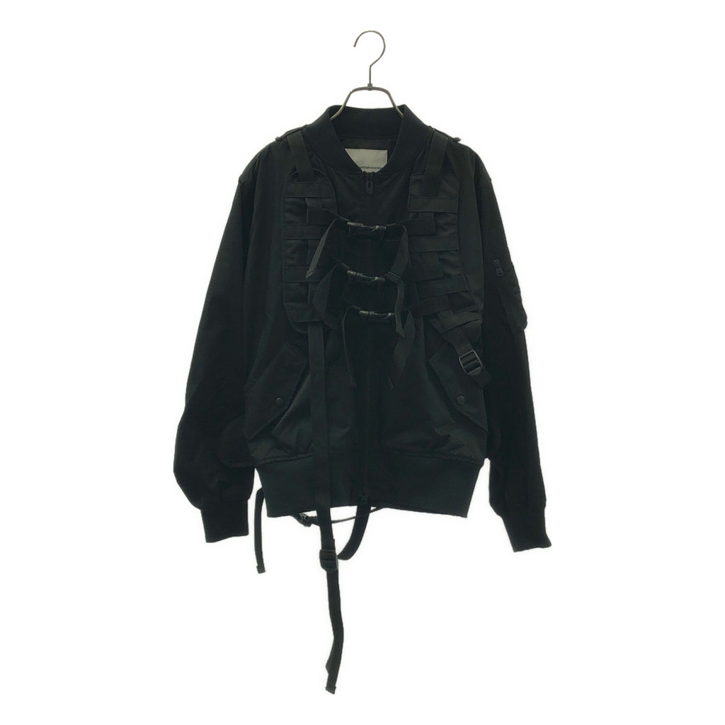 White Mountaineering / ホワイトマウンテニアリング | 2019AW | Twill Shoulder Pad Bomber パッド ボンバー ジャケット | 1 | ブラック | メンズ