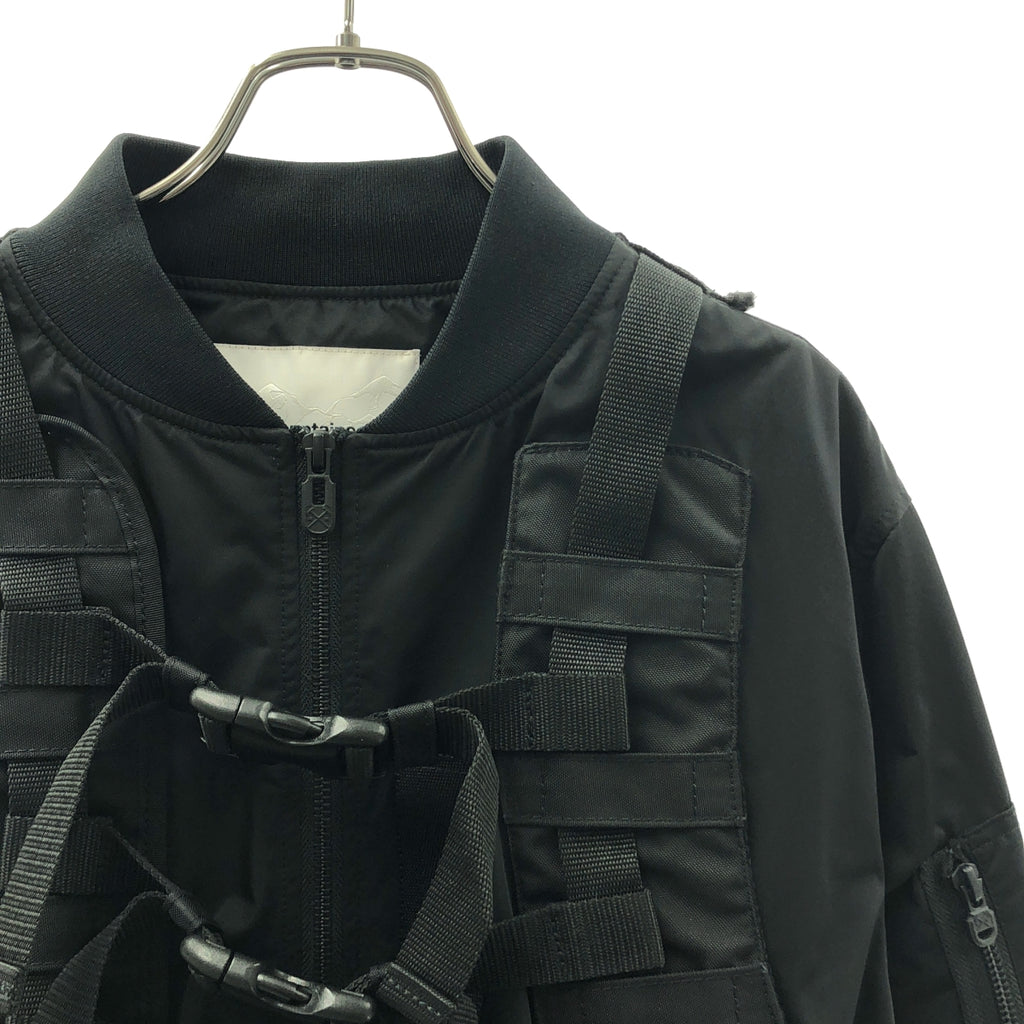White Mountaineering / ホワイトマウンテニアリング | 2019AW | Twill Shoulder Pad Bomber パッド ボンバー ジャケット | 1 | ブラック | メンズ