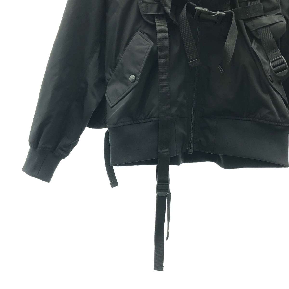 White Mountaineering / ホワイトマウンテニアリング | 2019AW | Twill Shoulder Pad Bomber パッド ボンバー ジャケット | 1 | ブラック | メンズ