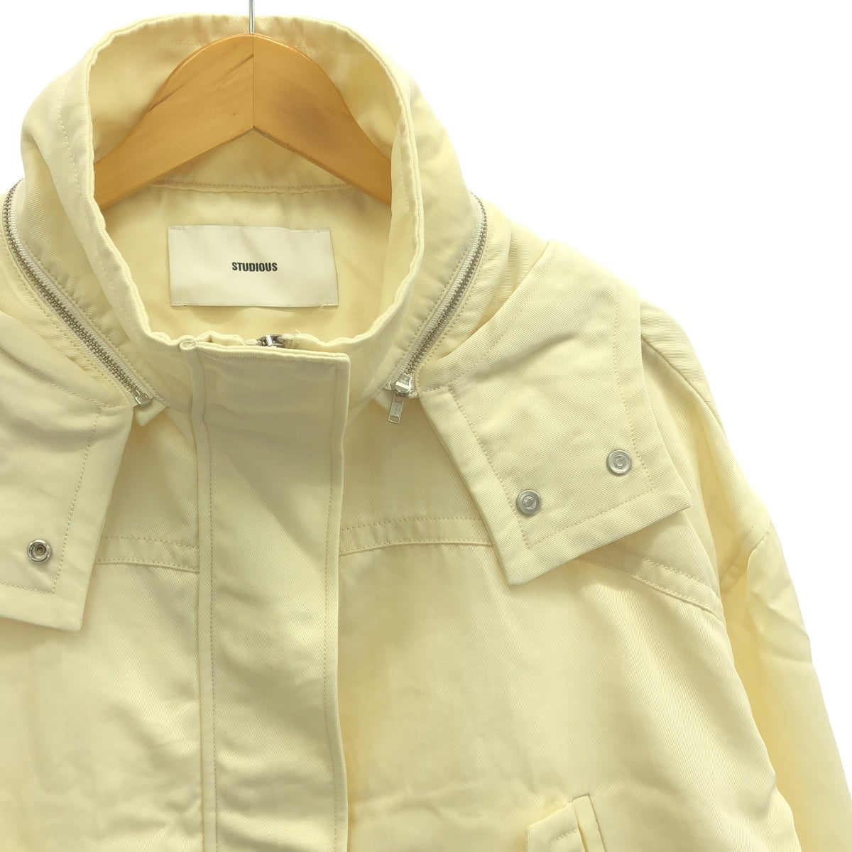 STUDIOUS / ステュディオス | Heavy Twill Hooded Blouson ジャケット | F | アイボリー | レディース