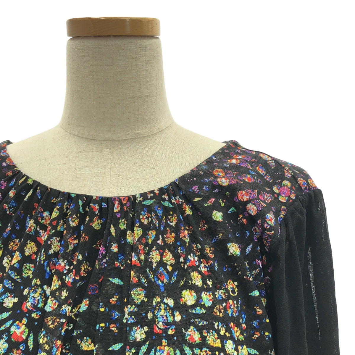 VIVIENNE TAM / 譚燕玉 | Power net 全身印花褶皺連身裙 | 2 |黑色 |女性的