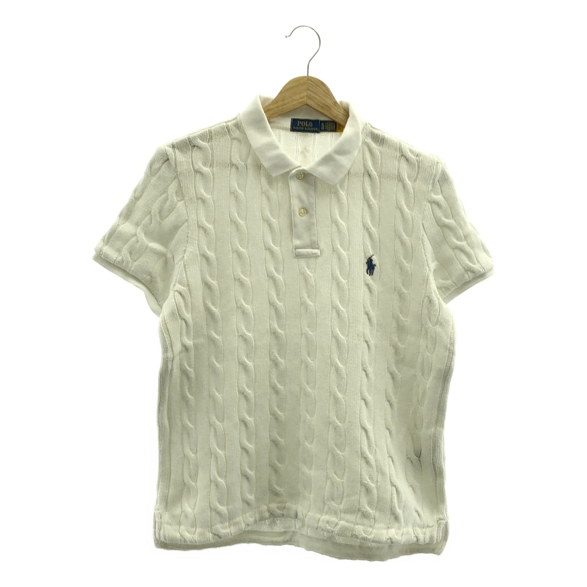 POLO RALPH LAUREN / 폴로랄프로렌 | 코튼 케이블 니트 폴로 셔츠 | XL |