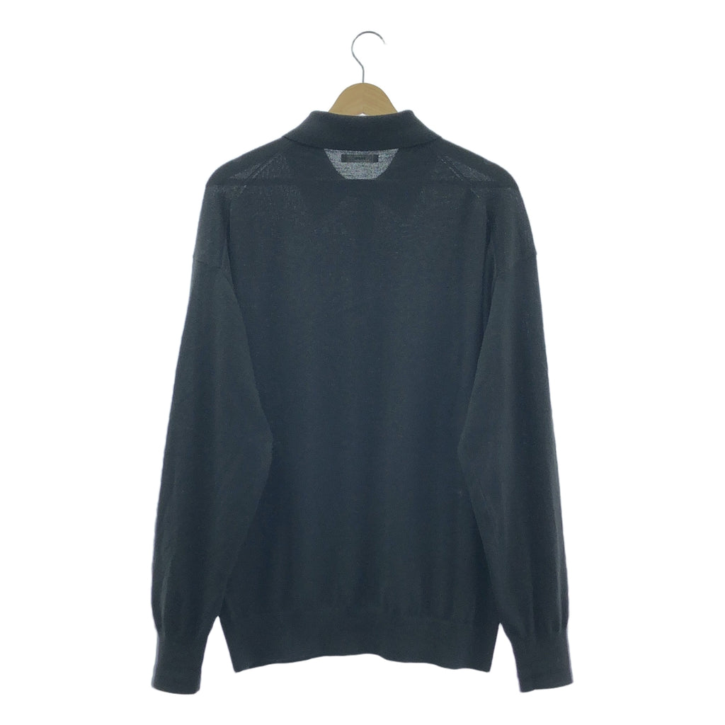 BODHI / ボーディ | 2024SS | EXLIGHT CASHMERE POLO エクスライト カシミヤニット 長袖 ポロシャツ | 2 | ブラック | メンズ