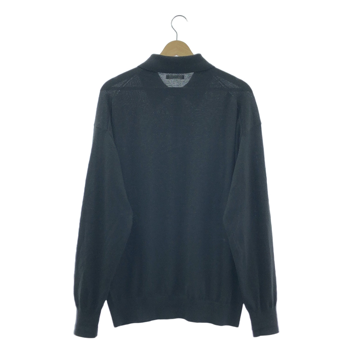BODHI / ボーディ | 2024SS | EXLIGHT CASHMERE POLO エクスライト カシミヤニット 長袖 ポロシャツ | 2 | ブラック | メンズ