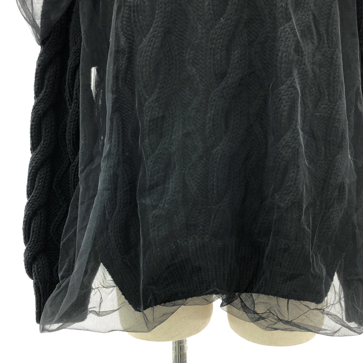 Simone Rocha / シモーネロシャ | チュールレイヤード ハイネック ウールニット | XS | ブラック | レディース