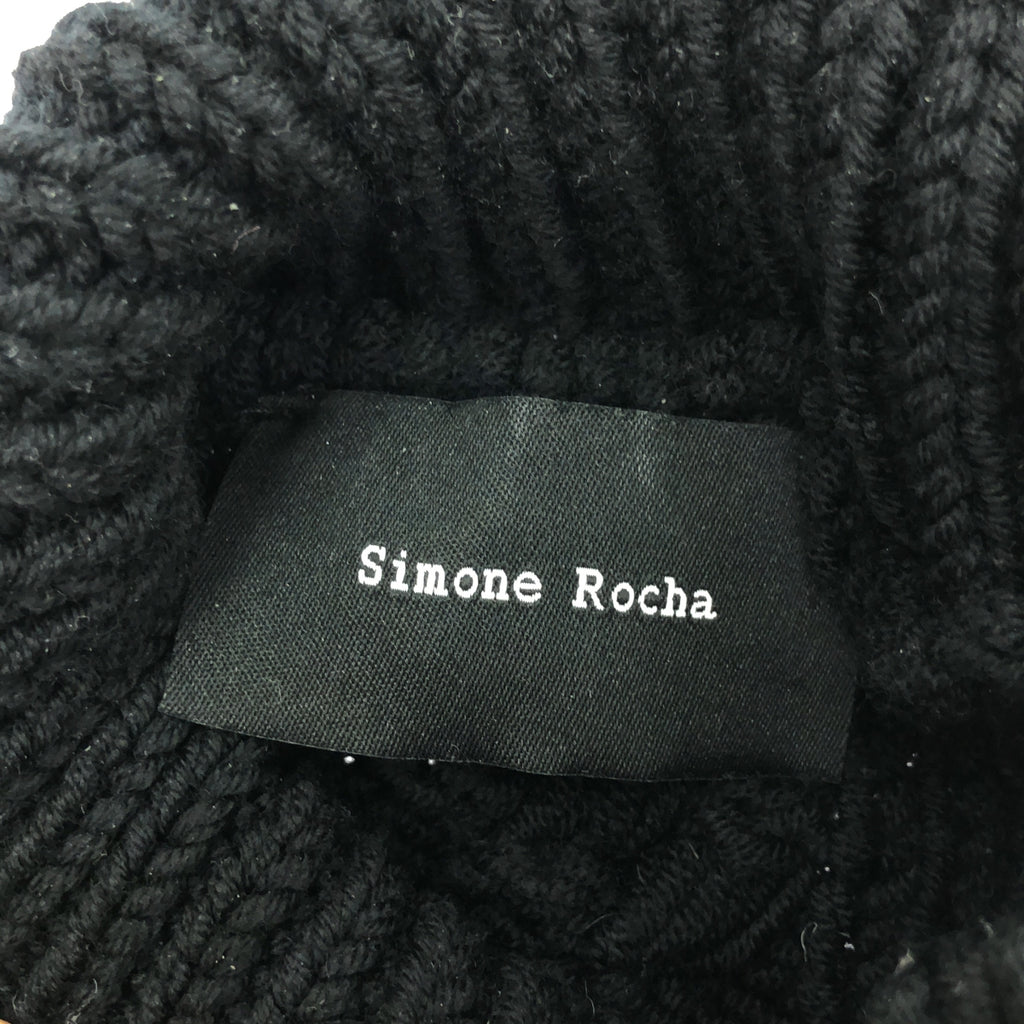 Simone Rocha / シモーネロシャ | チュールレイヤード ハイネック ウールニット | XS | ブラック | レディース