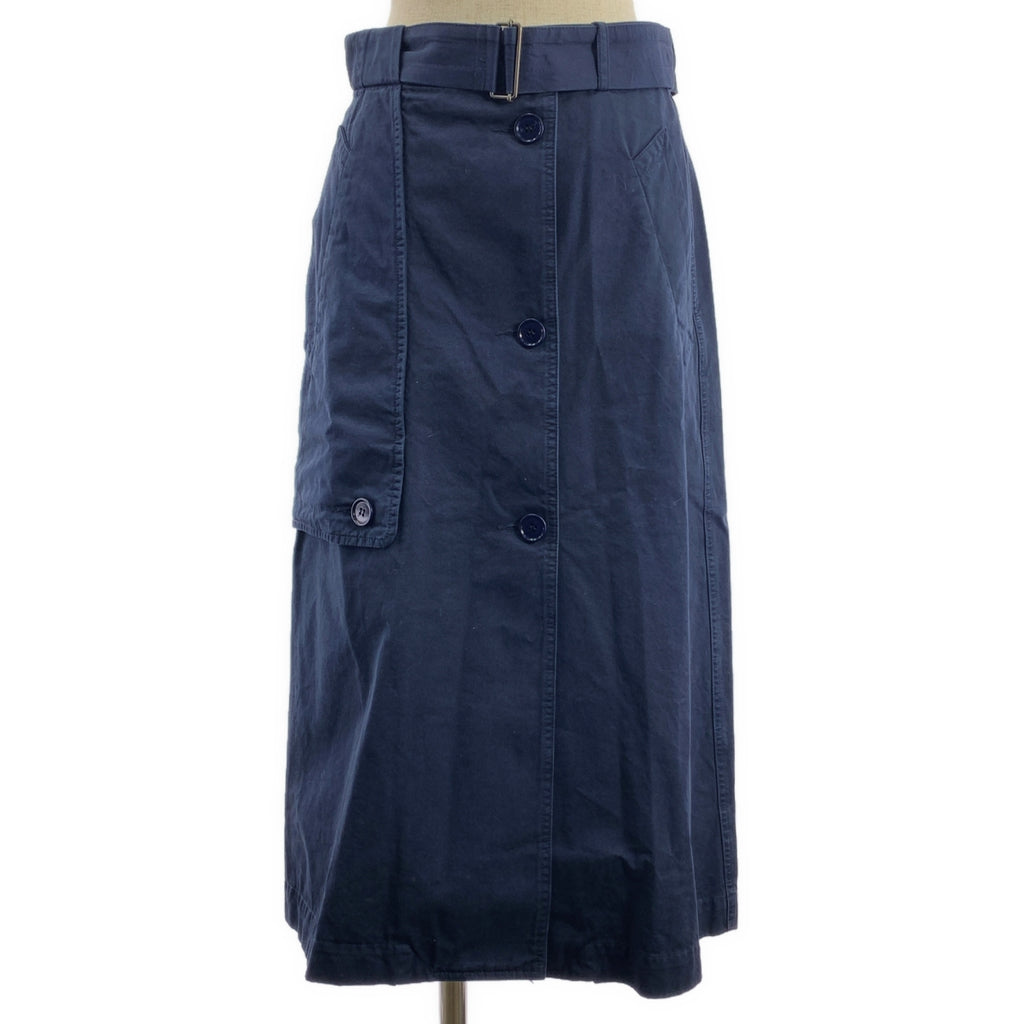 DRIES VAN NOTEN / ドリスヴァンノッテン | コットン トレンチ ラップ スカート | 34 | ネイビー | レディース