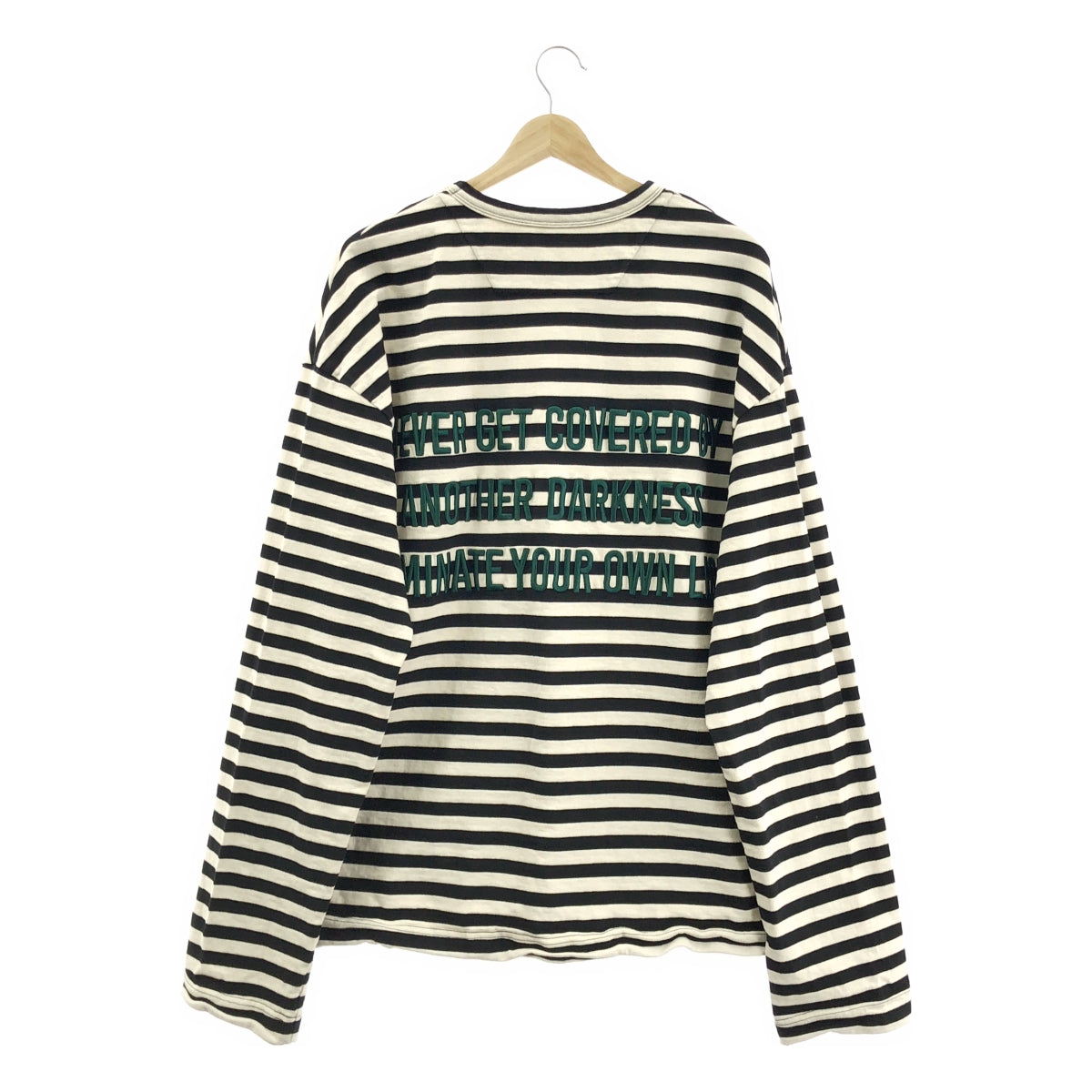 JUUN.J / 준지 | 코튼 백 로고 테두리 크루넥 컷소우 | 48 | 블랙 / 아이보리 | 남성