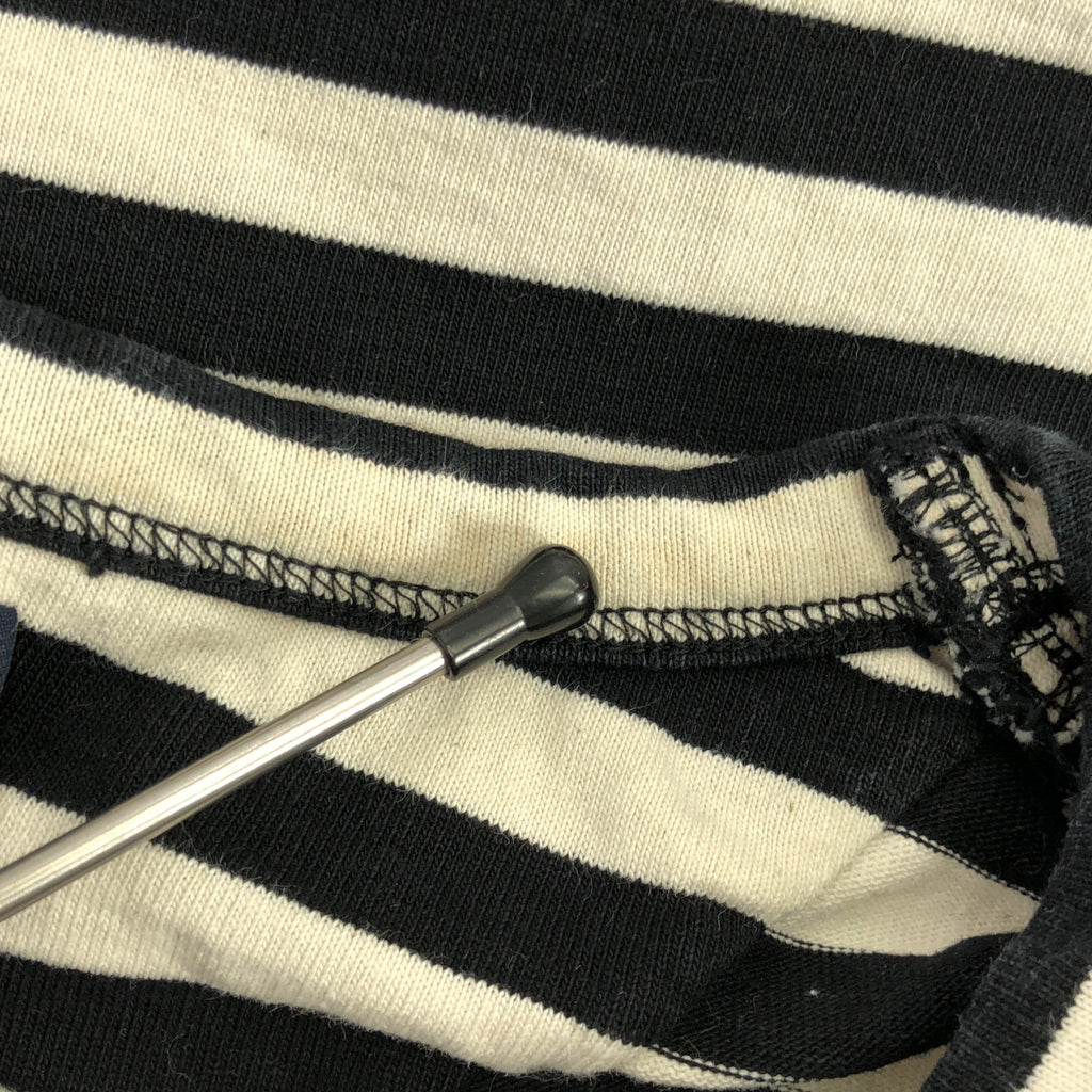 JUUN.J / 준지 | 코튼 백 로고 테두리 크루넥 컷소우 | 48 | 블랙 / 아이보리 | 남성