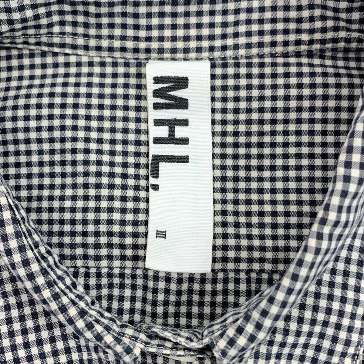 MHL. / 엠에이치엘 마가렛 하웰 | 깅엄 체크 레귤러 컬러 셔츠 블라우스 | 2 | 화이트/블랙 | 여성