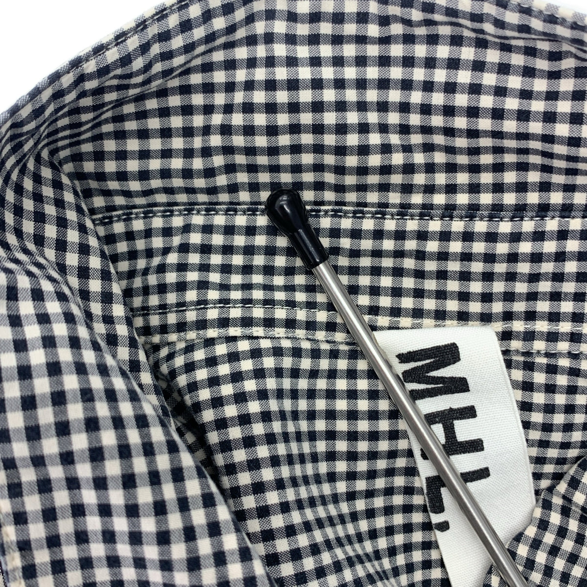 MHL. / エムエイチエルマーガレットハウエル | ギンガムチェック レギュラーカラー シャツ ブラウス | 2 | ホワイト/ブラック | レディース