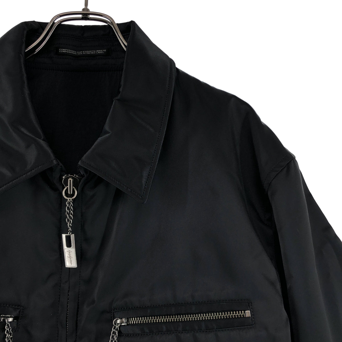 YOHJI YAMAMOTO POUR HOMME / ヨウジヤマモトプールオム | 2024AW | ナイロンツイル 中綿 ロゴジップ ブルゾン ジャケット / 総裏地 | 2 | メンズ