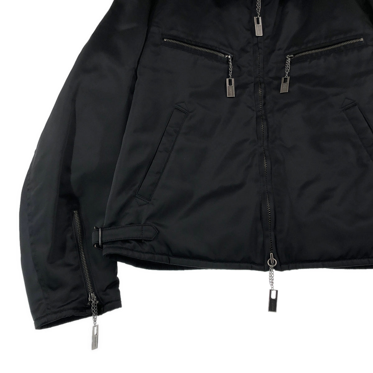YOHJI YAMAMOTO POUR HOMME / ヨウジヤマモトプールオム | 2024AW | ナイロンツイル 中綿 ロゴジップ ブルゾン ジャケット / 総裏地 | 2 | メンズ