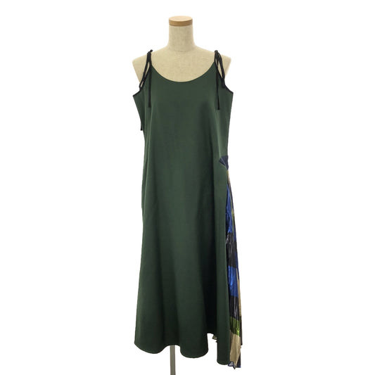 NAKAGAMI / Nakagami | 2022AW | Pleated switching slip dress one piece | F | blue green | Women's