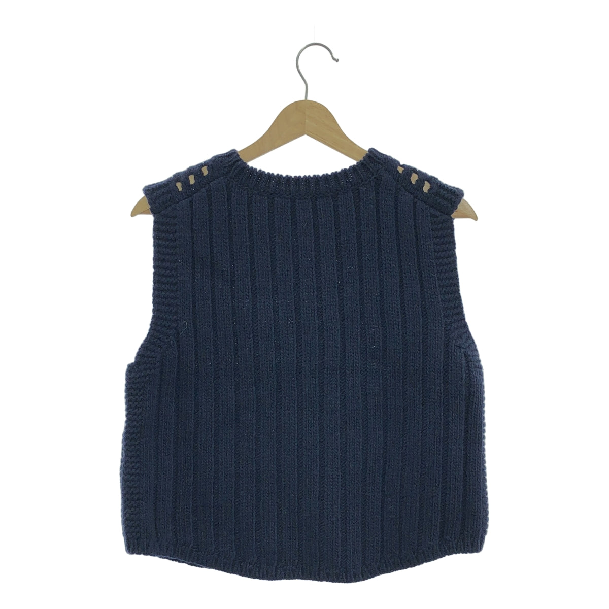[狀況極佳] mina perhonen | 2021 秋冬系列 | gasse | 針織背心套頭衫 | 38 碼 | 海軍藍 | 女款
