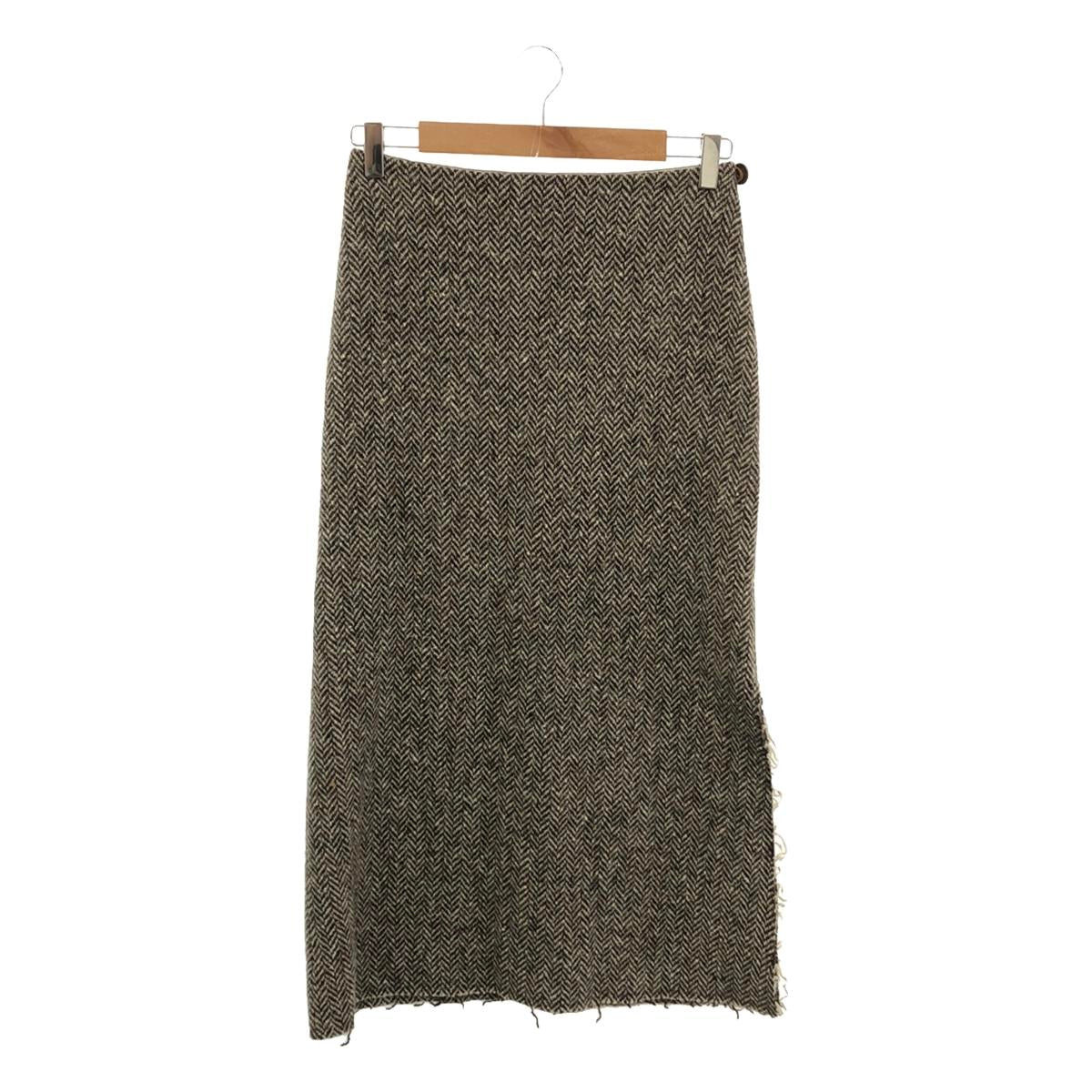 SEA / 바다 | 모직 혼합 헤링본 트위드 스커트 | 32 | 브라운 계열 | 여성
