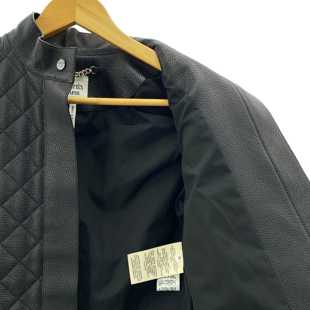 HERMES / 헤르메스 | 가죽 퀼팅 싱글 라이더스 재킷 | 36 |