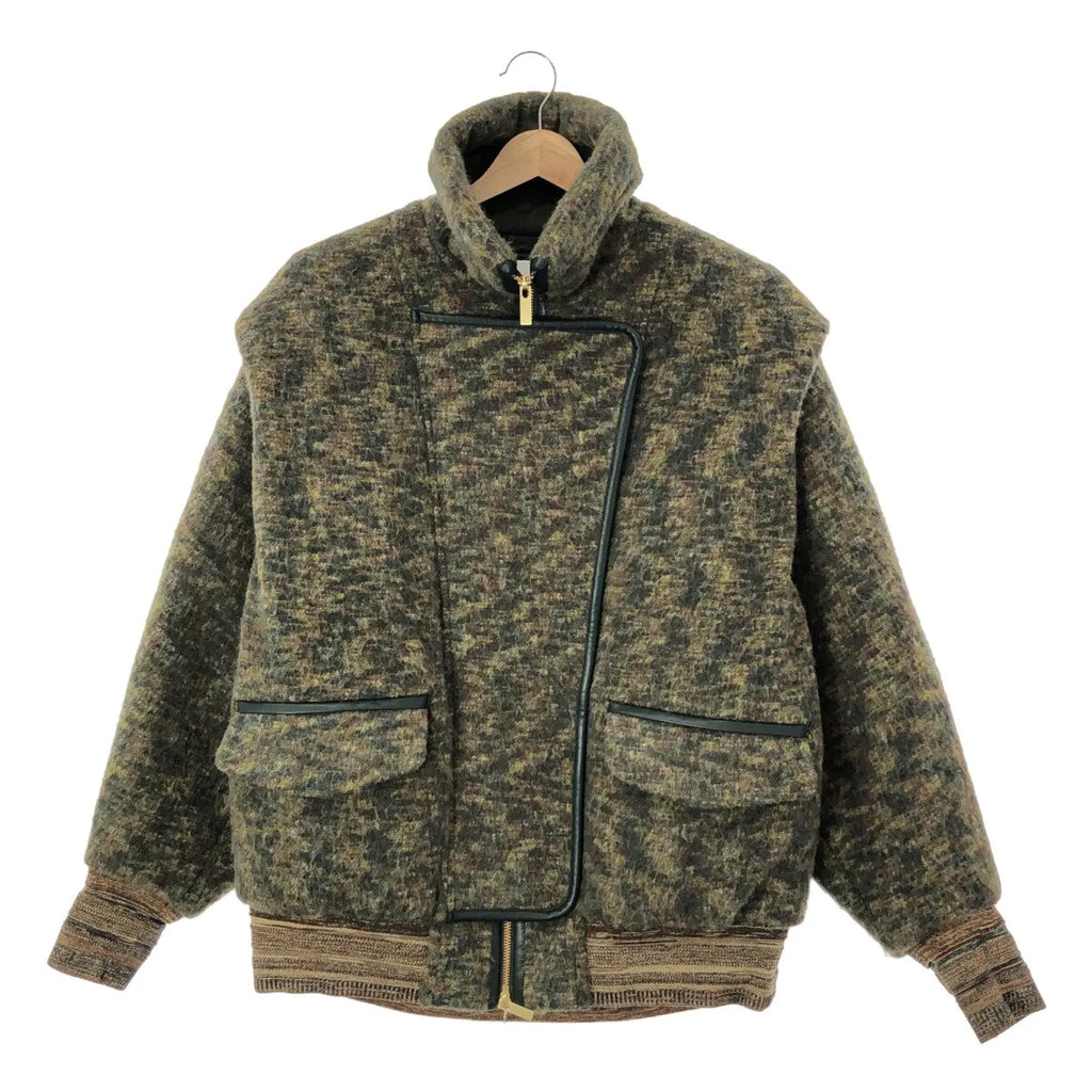 【신품】 Mame Kurogouchi / 마메쿠로고우치 | 2022AW | Alpaca Blend Shaggy Wool Blouson 샤기 울 블루존 | 2 | 그린 | 여성