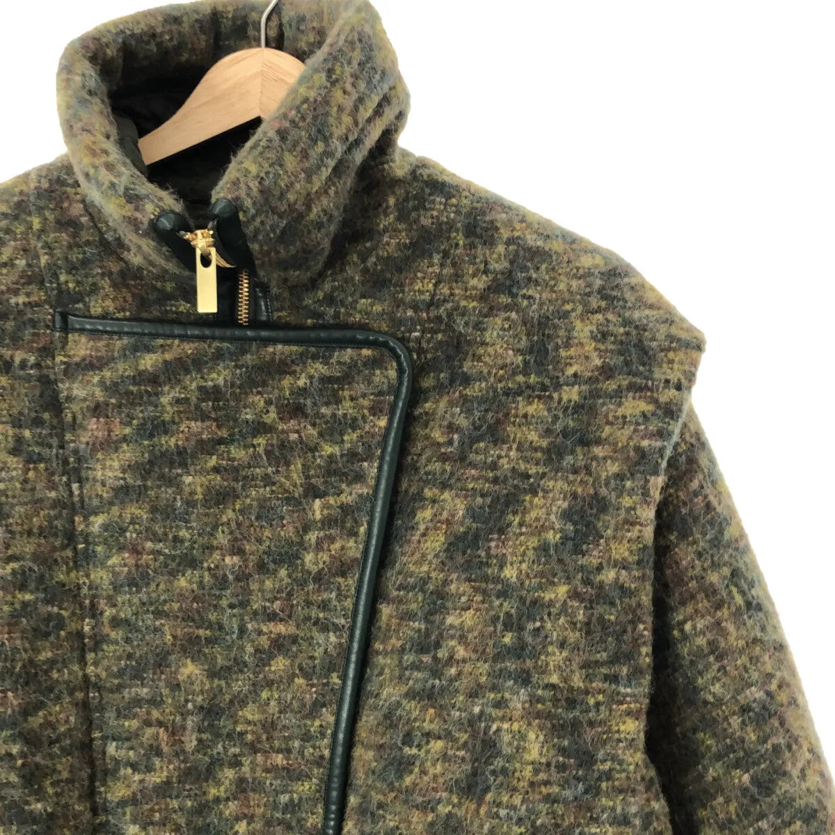 【신품】 Mame Kurogouchi / 마메쿠로고우치 | 2022AW | Alpaca Blend Shaggy Wool Blouson 샤기 울 블루존 | 2 | 그린 | 여성