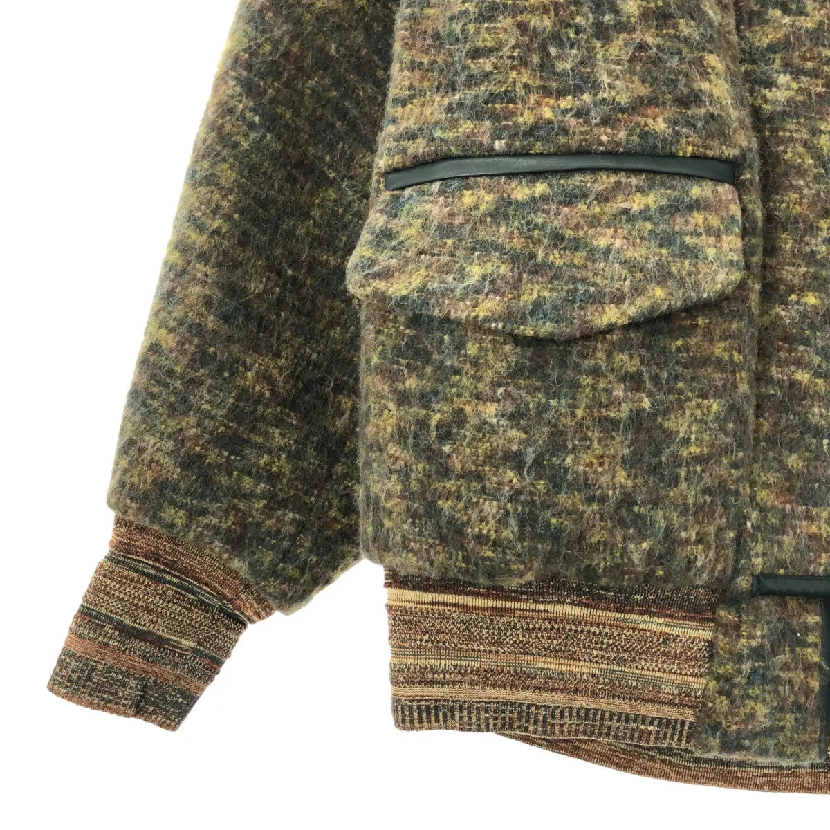 【신품】 Mame Kurogouchi / 마메쿠로고우치 | 2022AW | Alpaca Blend Shaggy Wool Blouson 샤기 울 블루존 | 2 | 그린 | 여성