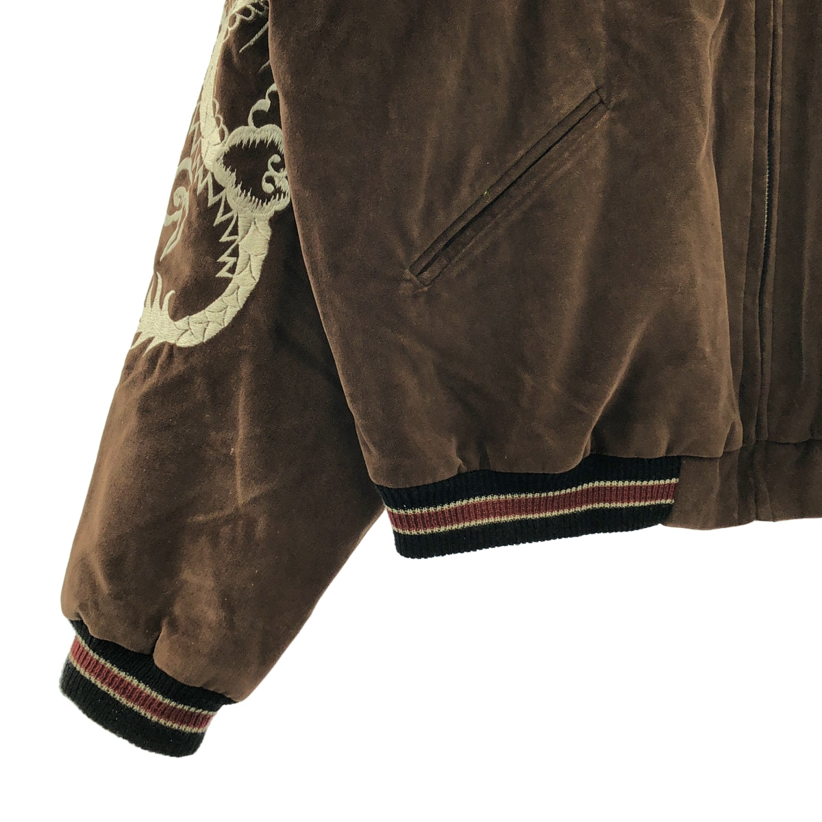 동양 엔터프라이즈 / 토요 엔터 프라이즈 | Aloha Hawaii / 뒤집을 수있는 벨벳 × 새틴 엠브로이드 스카 쟌 재킷 | XL | 남성