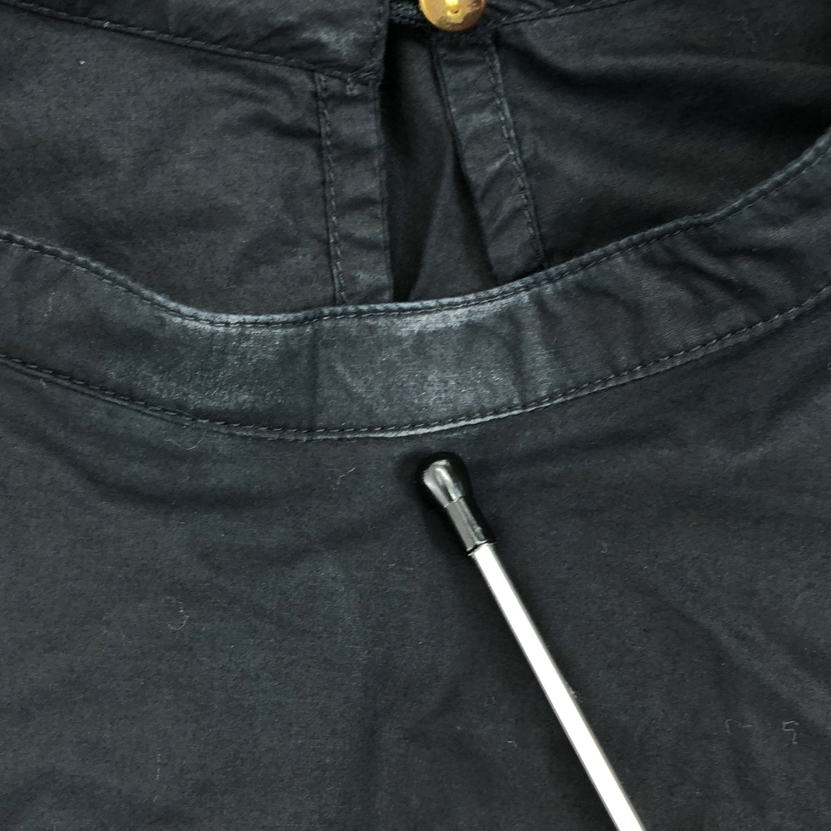 ne Quittez pas / 누키테파 | 포플린 헴 크로스 드레스 프릴 개더 코튼 원피스 | F | 블랙 | 여성