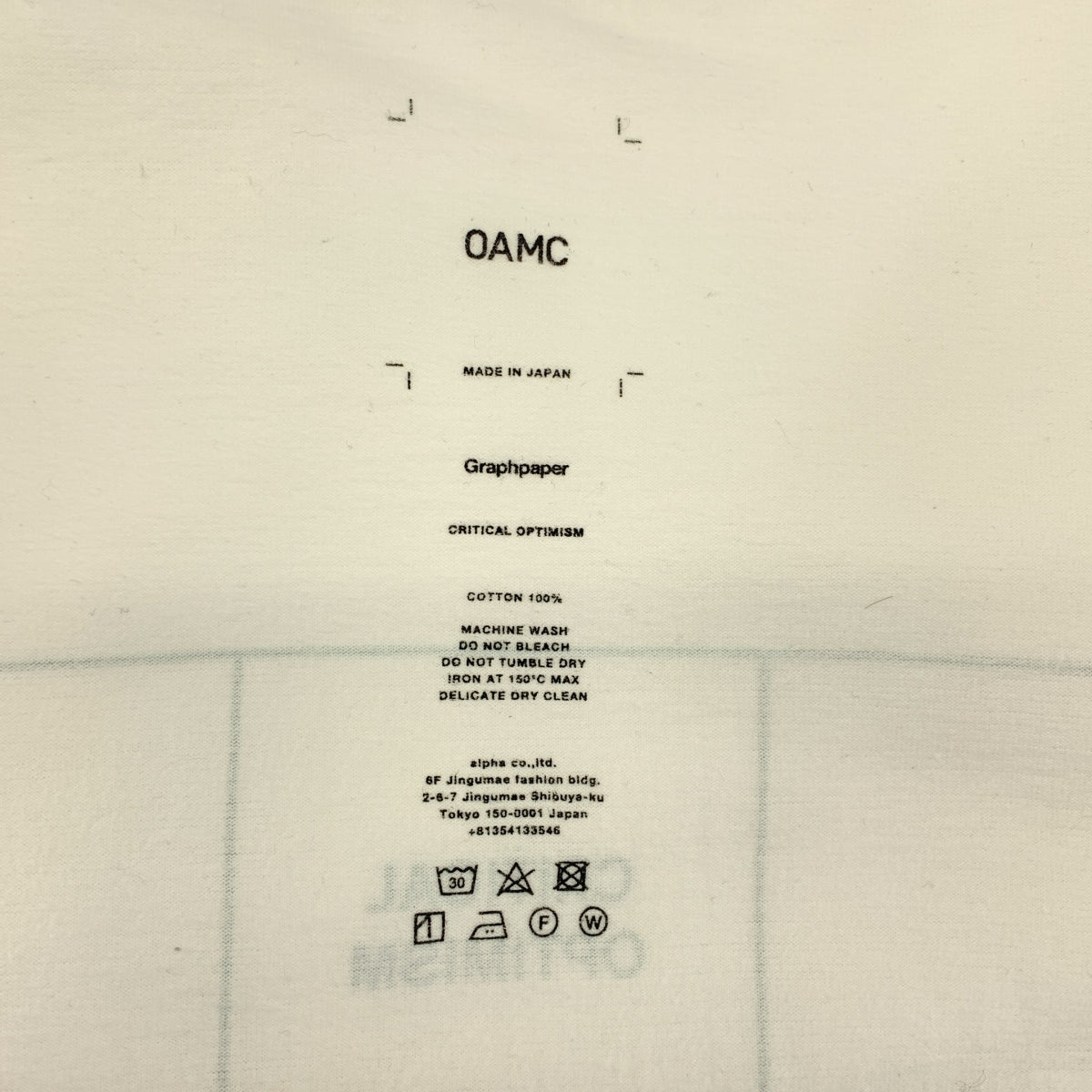 OAMC / 오에엠시 | 2022SS | × Graphpaper / 그래프 페이퍼 S/S Oversized Tee CRITICAL OPTIMISM 자수 백프린트 오버사이즈 T셔츠 | F |